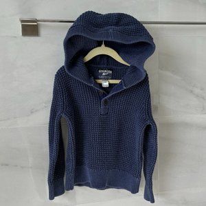 2/$16 Navy OshKosh Hooded Chunky Knit Sweater - Boys 6